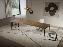 Consola*ITAMOBY Consola extensível 90x40/300 cm Pernas brancas nogueira Saki Castanho