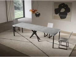 ITAMOBY Consola extensível 90x40/300 cm Pernas em cimento Saki antracite^ Consola