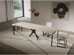 Consola*ITAMOBY Consola extensível 90x40/300 cm Pernas Saki cashmere antracite Bege