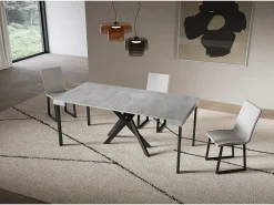 ITAMOBY Consola extensível 90x40/196 cm Saki Pequenas pernas de betão antracite^ Consola