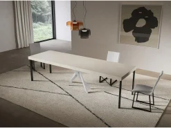 ITAMOBY Consola extensível 90x40/300 cm Saki Premium caxemira pernas brancas^ Consola