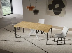 ITAMOBY Consola extensível 90x40/196 cm Saki Pequenas pernas brancas em carvalho natural^ Consola