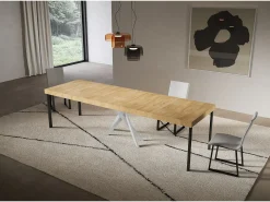 ITAMOBY Consola extensível 90x40/300 cm Saki Premium nature carvalho pernas brancas^ Consola