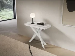 Consola*ITAMOBY Consola extensível 90x40/300 cm Saki Evolution moldura branca cinza Branco