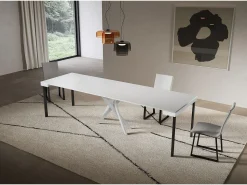 Consola*ITAMOBY Consola extensível 90x40/300 cm Saki Evolution moldura branca cinza Branco