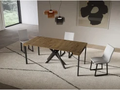 Consola*ITAMOBY Consola extensível 90x40/196 cm Saki Pernas pequenas em nogueira antracite Castanho