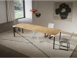 ITAMOBY Consola extensível 90x40/300 cm Saki Evolution moldura branca carvalho natural^ Consola
