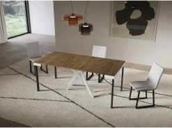 ITAMOBY Consola extensível 90x40/196 cm Saki Small Evolution moldura branca nogueira^ Consola