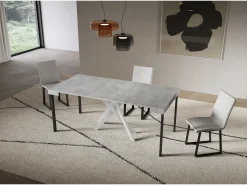 Consola|ITAMOBY Consola extensível 90x40/196 cm Saki Pequenas pernas de betão branco Cinzento