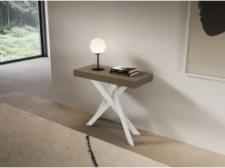 Online ITAMOBY Consola extensível 90x40/196 cm Saki Pomba pequena cinza pernas brancas Castanho