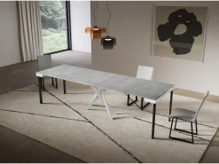 ITAMOBY Consola extensível 90x40/300 cm Saki Evolution moldura em betão branco^ Consola