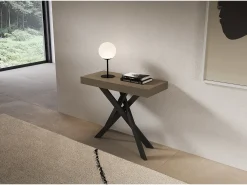 Consola|ITAMOBY Consola extensível 90x40/300 cm Saki pomba cinza antracite pernas Castanho