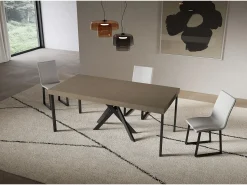 Consola|ITAMOBY Consola extensível 90x40/300 cm Saki Premium pomba cinza antracite pernas Castanho