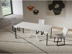 Outlet ITAMOBY Consola extensível 90x40/196 cm Saki Small Evolution moldura branca cinza Branco