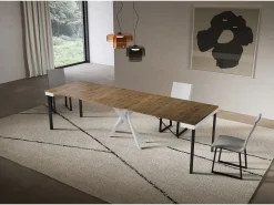 ITAMOBY Consola extensível 90x40/300 cm Saki Evolution moldura branca nogueira^ Consola