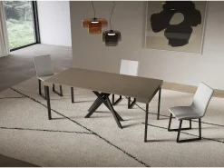 Consola|ITAMOBY Consola extensível 90x40/196 cm Saki Pequena pomba pernas cinza antracite Castanho