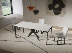 Consola|ITAMOBY Consola extensível 90x40/196 cm Saki Small Evolution moldura branca cinza antracite Branco