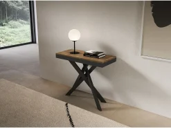 Best ITAMOBY Consola extensível 90x40/196 cm Saki Small Evolution moldura antracite em nogueira Castanho