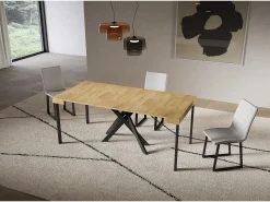 Consola*ITAMOBY Consola extensível 90x40/196 cm Saki Pequenas pernas em carvalho natural antracite Castanho