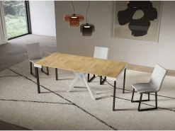 Consola|ITAMOBY Consola extensível 90x40/196 cm Saki Small Evolution moldura branca carvalho natural Castanho