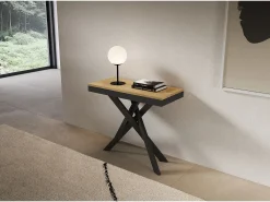 Best ITAMOBY Consola extensível 90x40/300 cm Saki Evolution moldura antracite carvalho natural Castanho