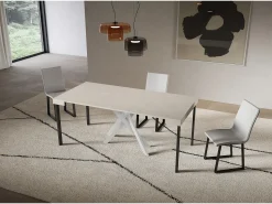 Consola|ITAMOBY Consola extensível 90x40/196 cm Saki Pernas pequenas em caxemira branca Bege