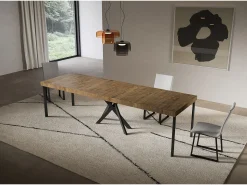Consola|ITAMOBY Consola extensível 90x40/300 cm Saki Premium pernas em nogueira antracite Castanho