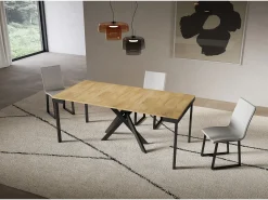 Consola*ITAMOBY Consola extensível 90x40/196 cm Saki Small Evolution moldura carvalho natural antracite Castanho