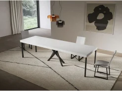 Consola|ITAMOBY Consola extensível 90x40/300 cm Saki Premium pernas cinza antracite Branco