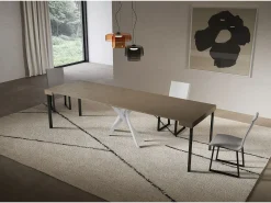 Hot ITAMOBY Consola extensível 90x40/300 cm Saki pomba cinza pernas brancas Castanho