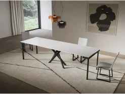 Consola*ITAMOBY Consola extensível 90x40/300 cm Saki Evolution moldura branca cinza antracite Branco