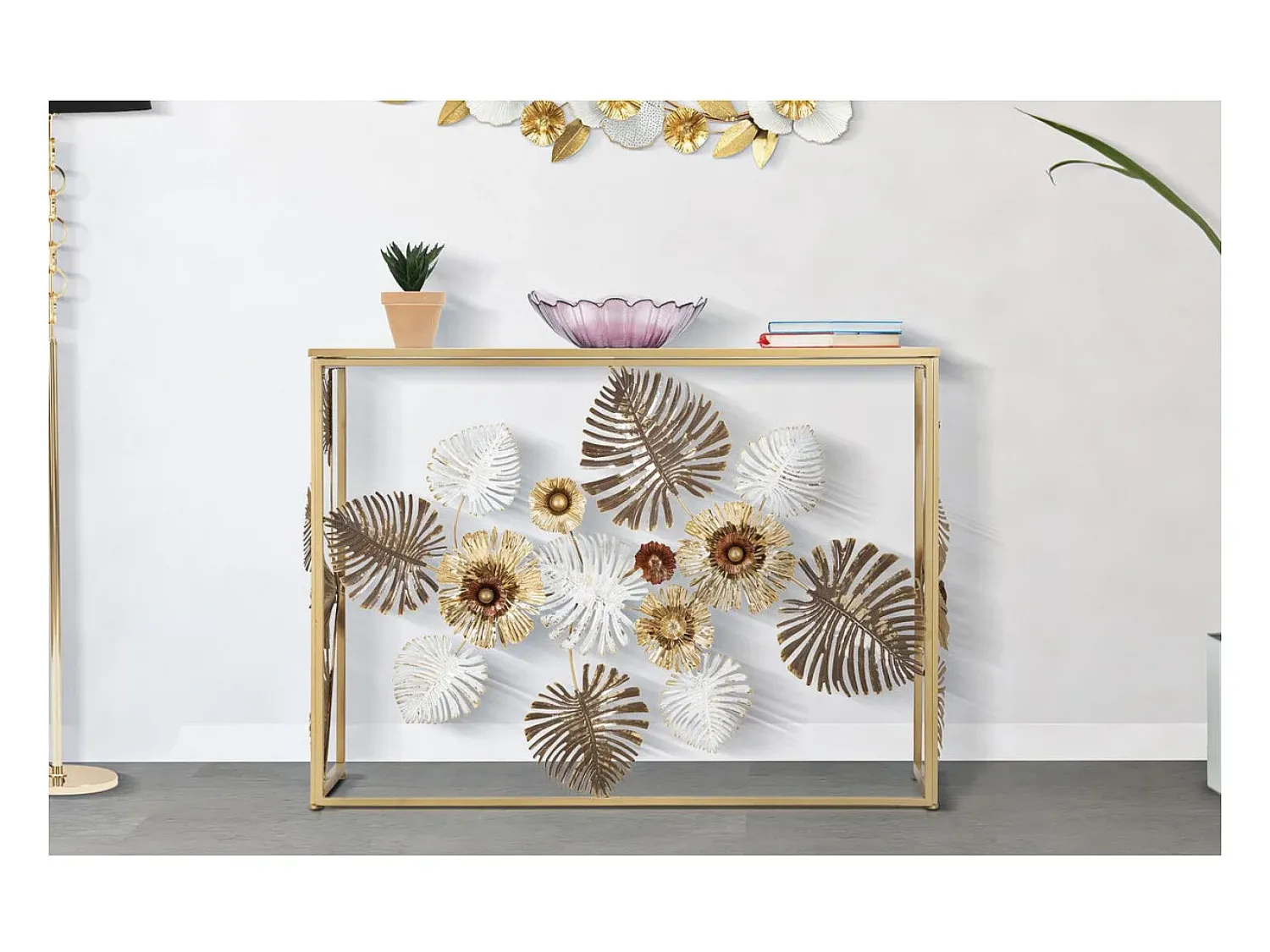 Consola* Consola Folha 71, Multicolorido, 113x40x80 cm, Kendra Home Multicor