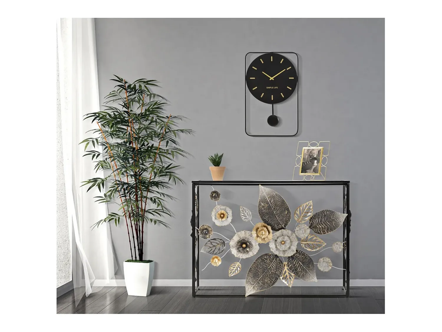 Consola* Consola Folha 70, Multicolorido, 111,8x41,9x80 cm, Kendra Home Multicor