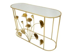 Consola| Consola Folha 73, Ouro, 120x40x80 cm, Kendra Home Dourado