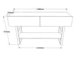 Consola|Concept-Usine Consola industrial TARA com 2 nichos fechados Natural claro