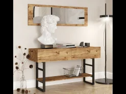 Consola|Concept-Usine Consola industrial TARA com 2 nichos fechados Natural claro