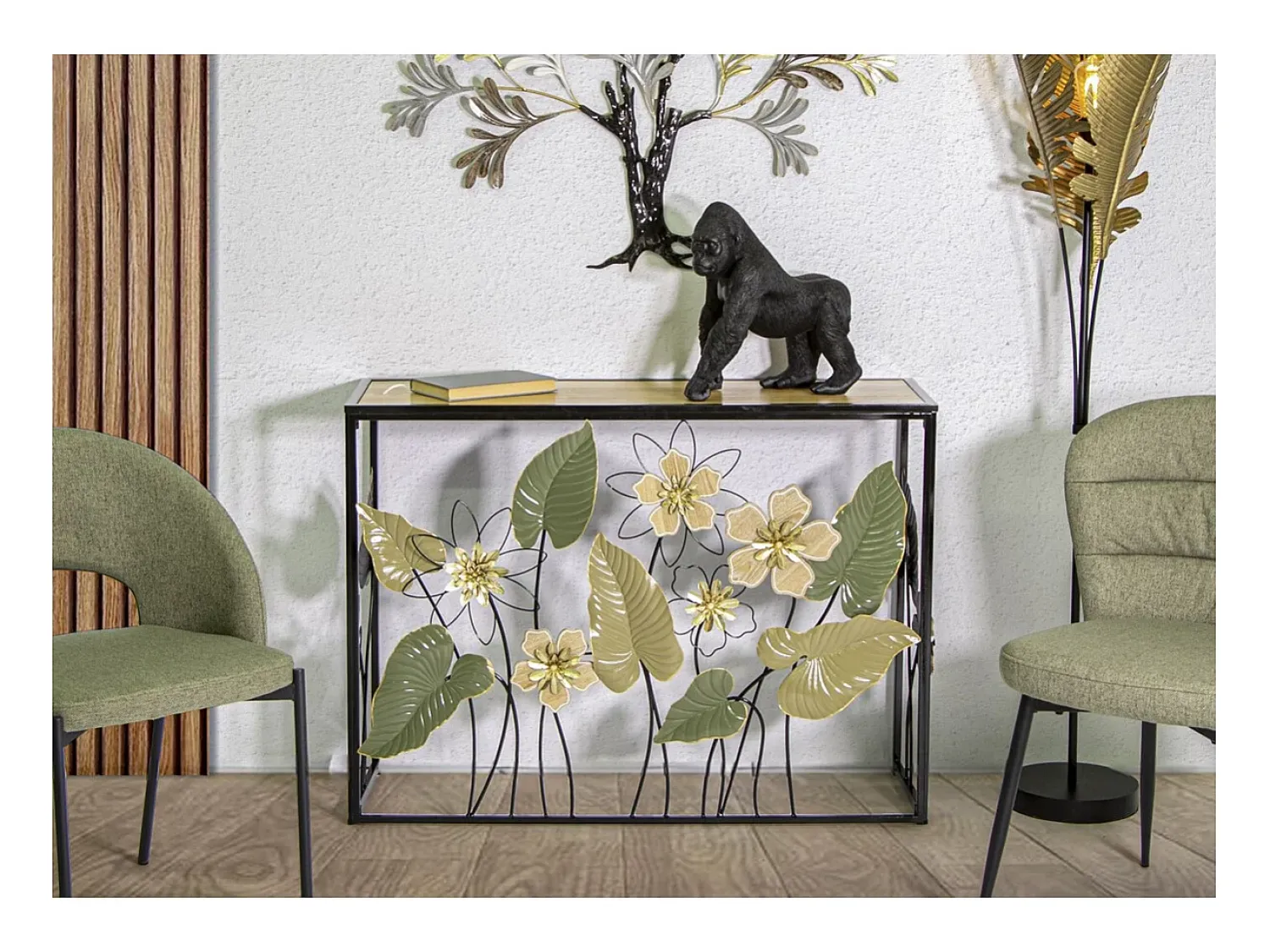 Consola Natura 2, Multicolorido, 108x36,8x80 cm, Kendra Home^ Consola