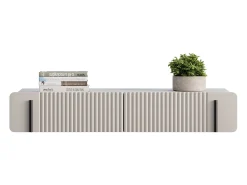 Consola| Consola suspensa com 2 gavetas de caxemira 100x17 cm Bege