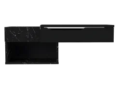 Vente-unique Consola suspensa com 1 gaveta e 2 nichos efeito mármore - DAREKA^ Consola