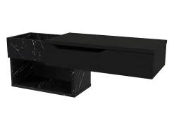 Vente-unique Consola suspensa com 1 gaveta e 2 nichos efeito mármore - DAREKA^ Consola