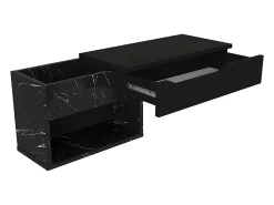 Vente-unique Consola suspensa com 1 gaveta e 2 nichos efeito mármore - DAREKA^ Consola