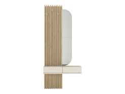 Consola|Vente-unique Consola suspensa com espelho, 2 portas e 3 cabides - Bege e natural claro - MERYDA Bege / Natural claro