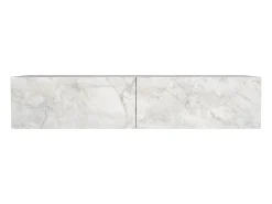 Clearance Vente-unique Consola suspenso com 2 portas - Efeito mármore - TENIDA Branco