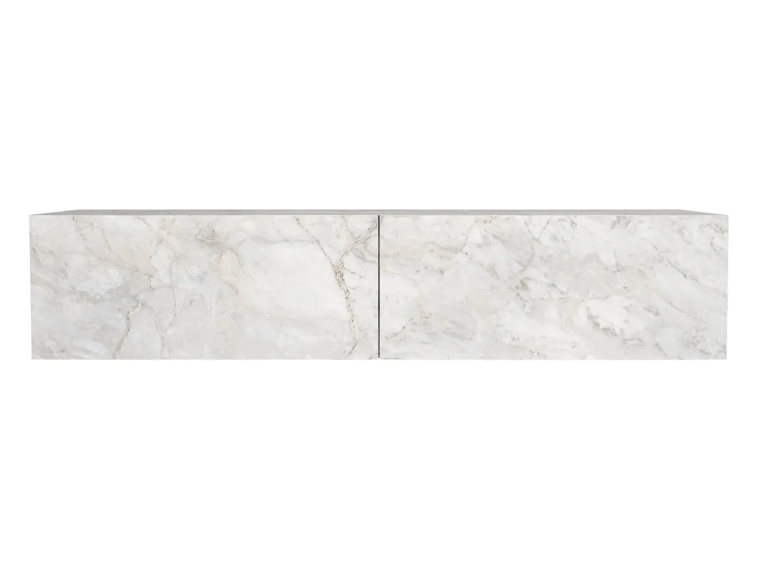 Clearance Vente-unique Consola suspenso com 2 portas - Efeito mármore - TENIDA Branco
