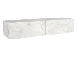 Clearance Vente-unique Consola suspenso com 2 portas - Efeito mármore - TENIDA Branco