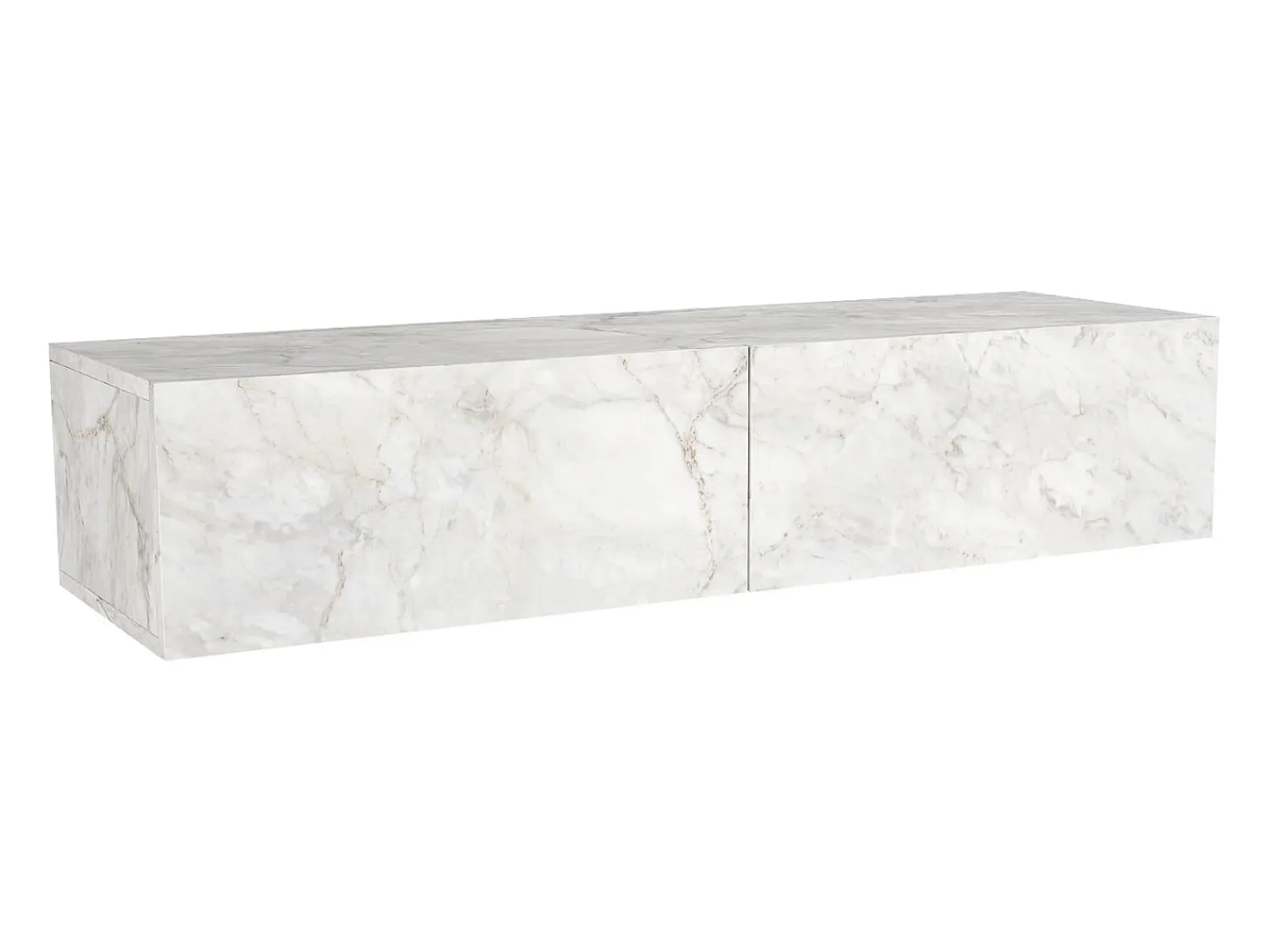 Clearance Vente-unique Consola suspenso com 2 portas - Efeito mármore - TENIDA Branco