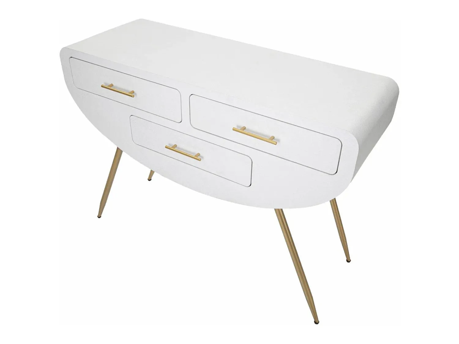 Consola*Dmora Consola Tomato, Mesa multiusos, Armário lateral, Secretária de corredor, 110x40 h80 cm, e Dourado Branco