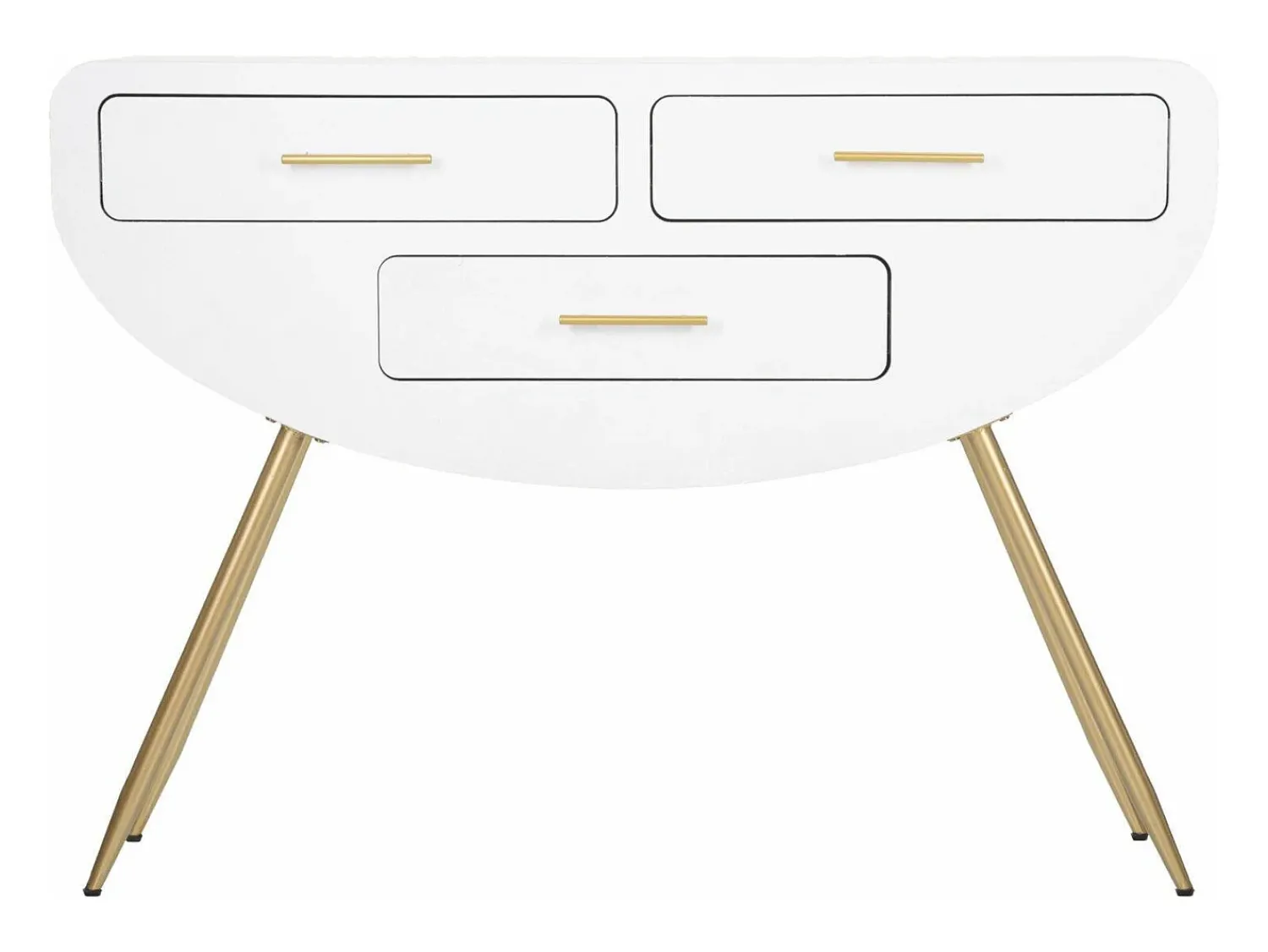 Consola*Dmora Consola Tomato, Mesa multiusos, Armário lateral, Secretária de corredor, 110x40 h80 cm, e Dourado Branco