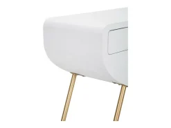 Consola*Dmora Consola Tomato, Mesa multiusos, Armário lateral, Secretária de corredor, 110x40 h80 cm, e Dourado Branco