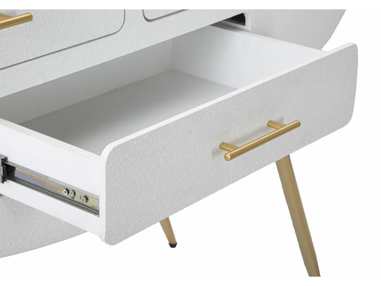 Consola*Dmora Consola Tomato, Mesa multiusos, Armário lateral, Secretária de corredor, 110x40 h80 cm, e Dourado Branco
